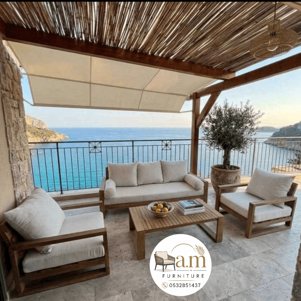 Outdoor wooden seats 